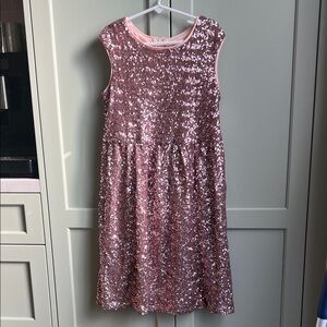 Emerald Sundae Glittering Pink Kids Dress. Size 12
